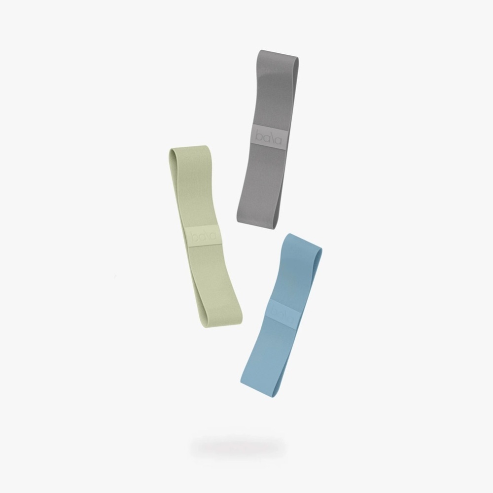 Bala Resistance Loop Bands Trio - Gray, Light Green, Light Blue